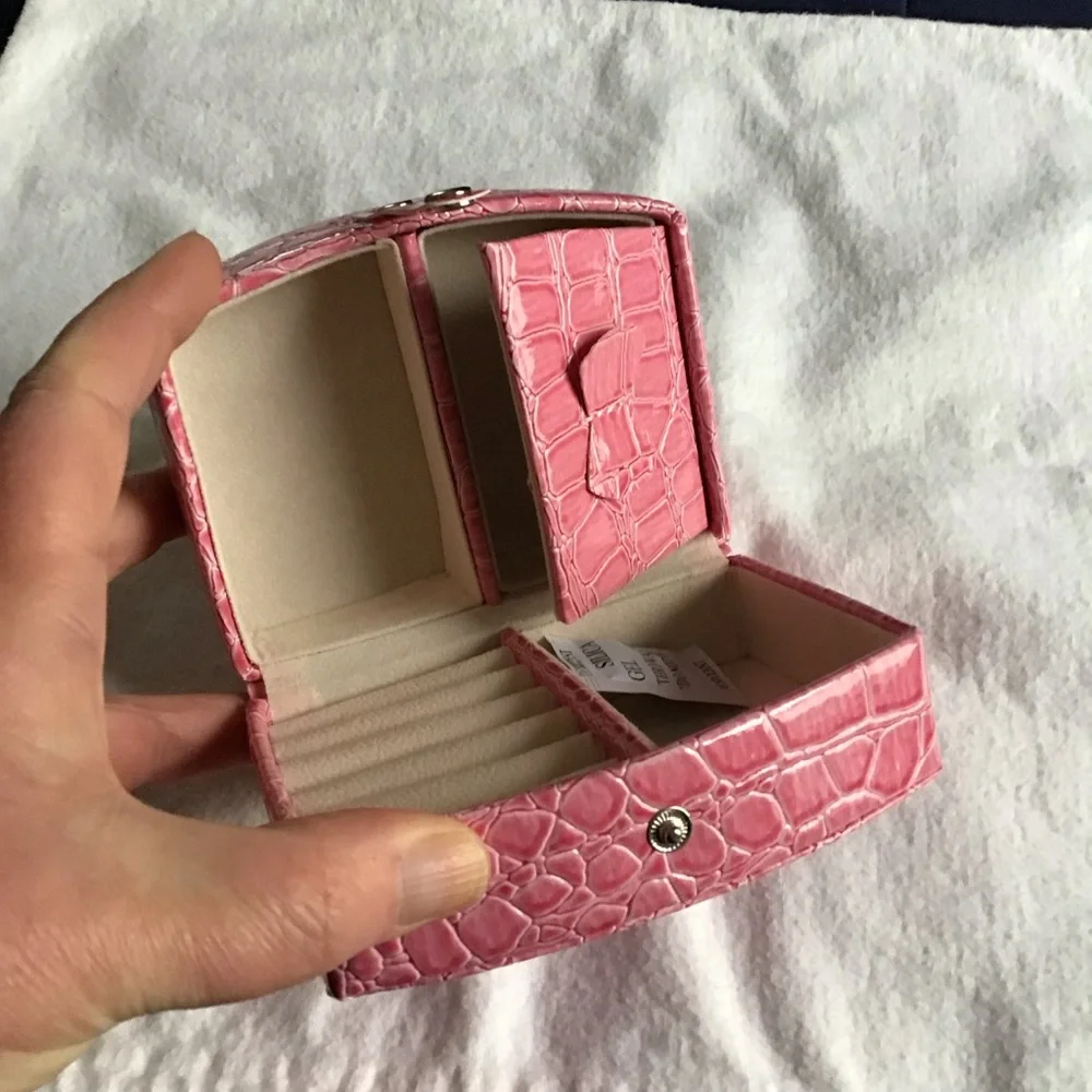 Croc Embossed Vegan Leather Jewelry Box